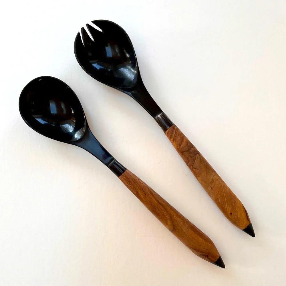 Salad Servers with Wooden Handles NWOT